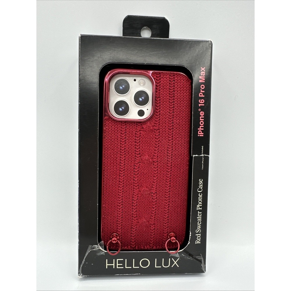 Hello Lux iPhone 16 Pro Max Phone Case - Red Metallic Sweater
